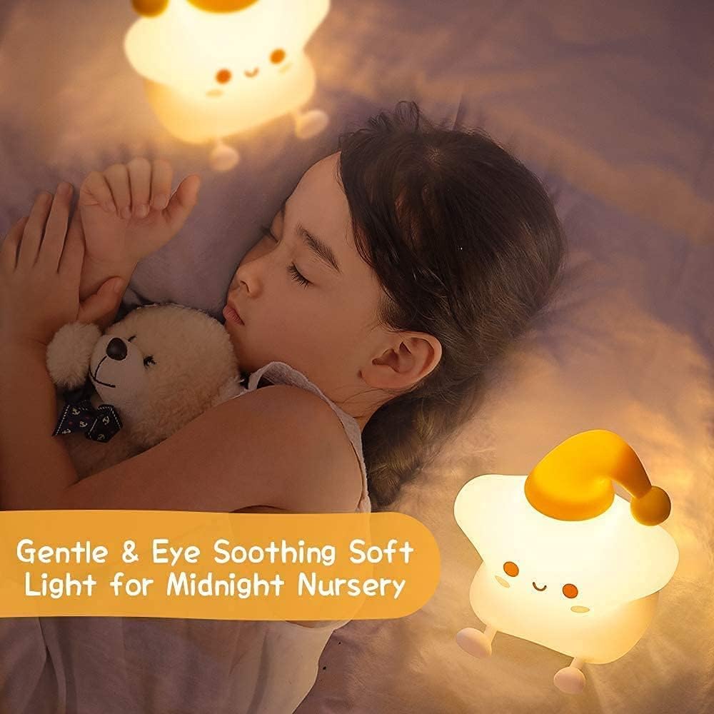 Soft Silicone Cute Star Night Light-Multicolor