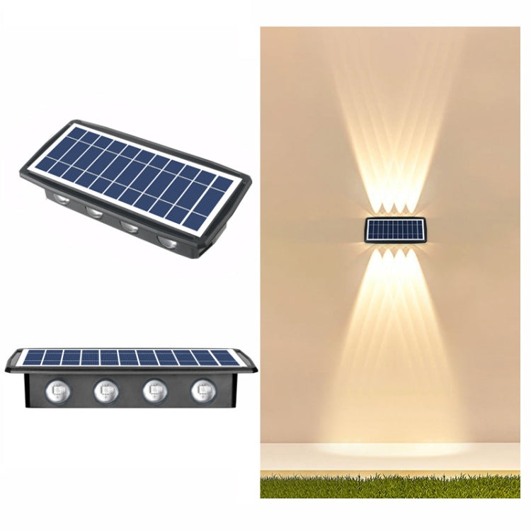 Solar Powered LED Wall Fence Light - Warm White