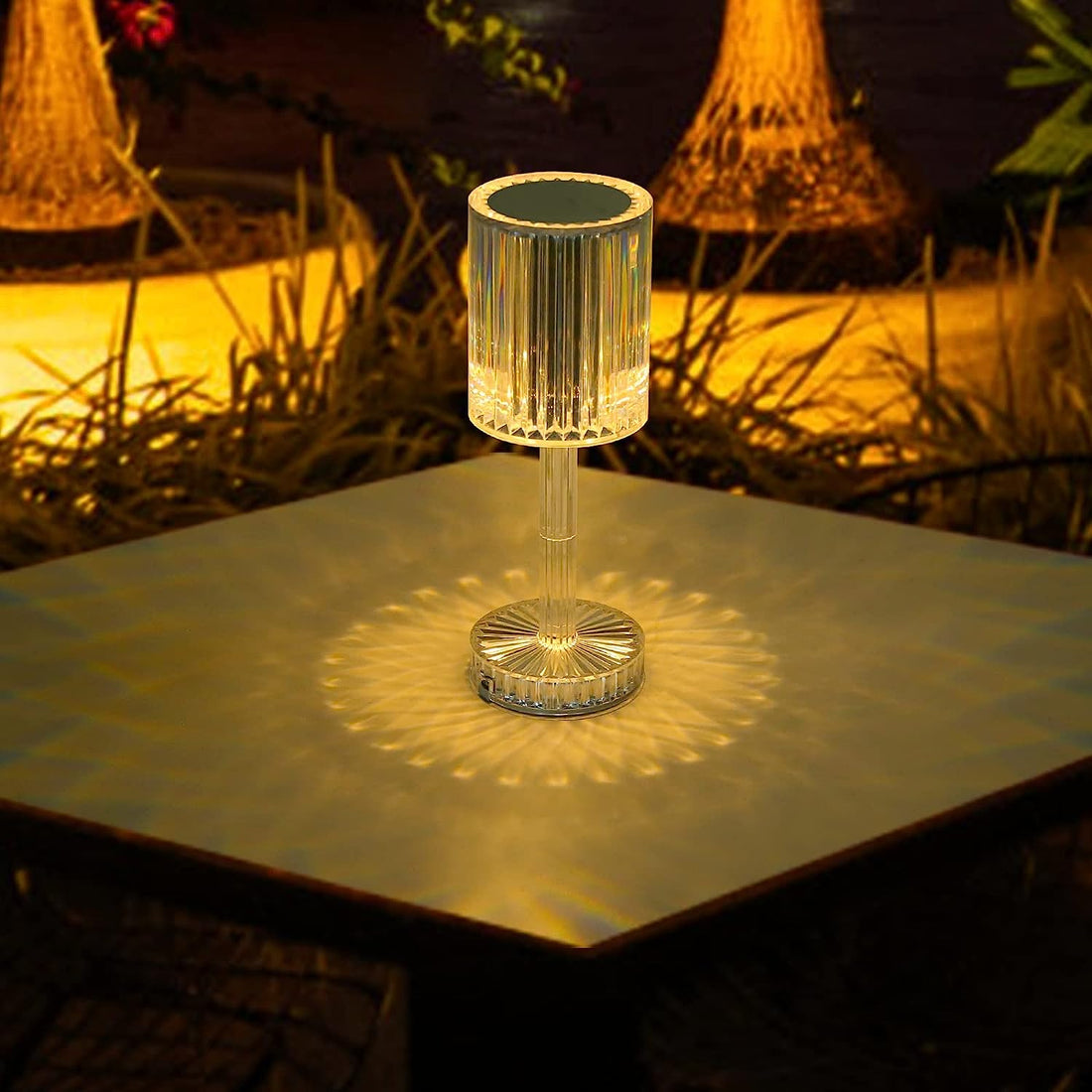 3 Color Changing Crystal Table Lamp With Touch Control (9.5 inch )