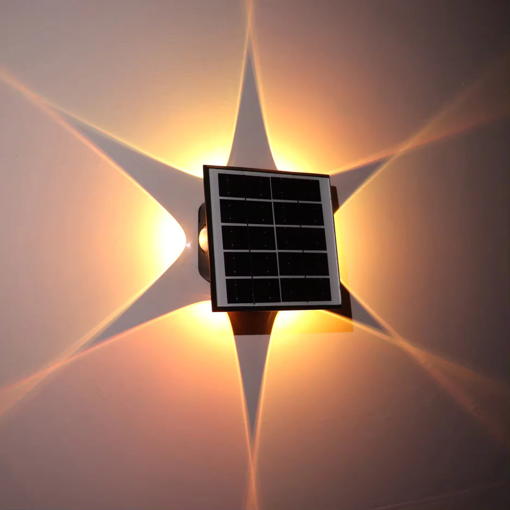 Solar Powered LED Wall Fence Light (Warm White)