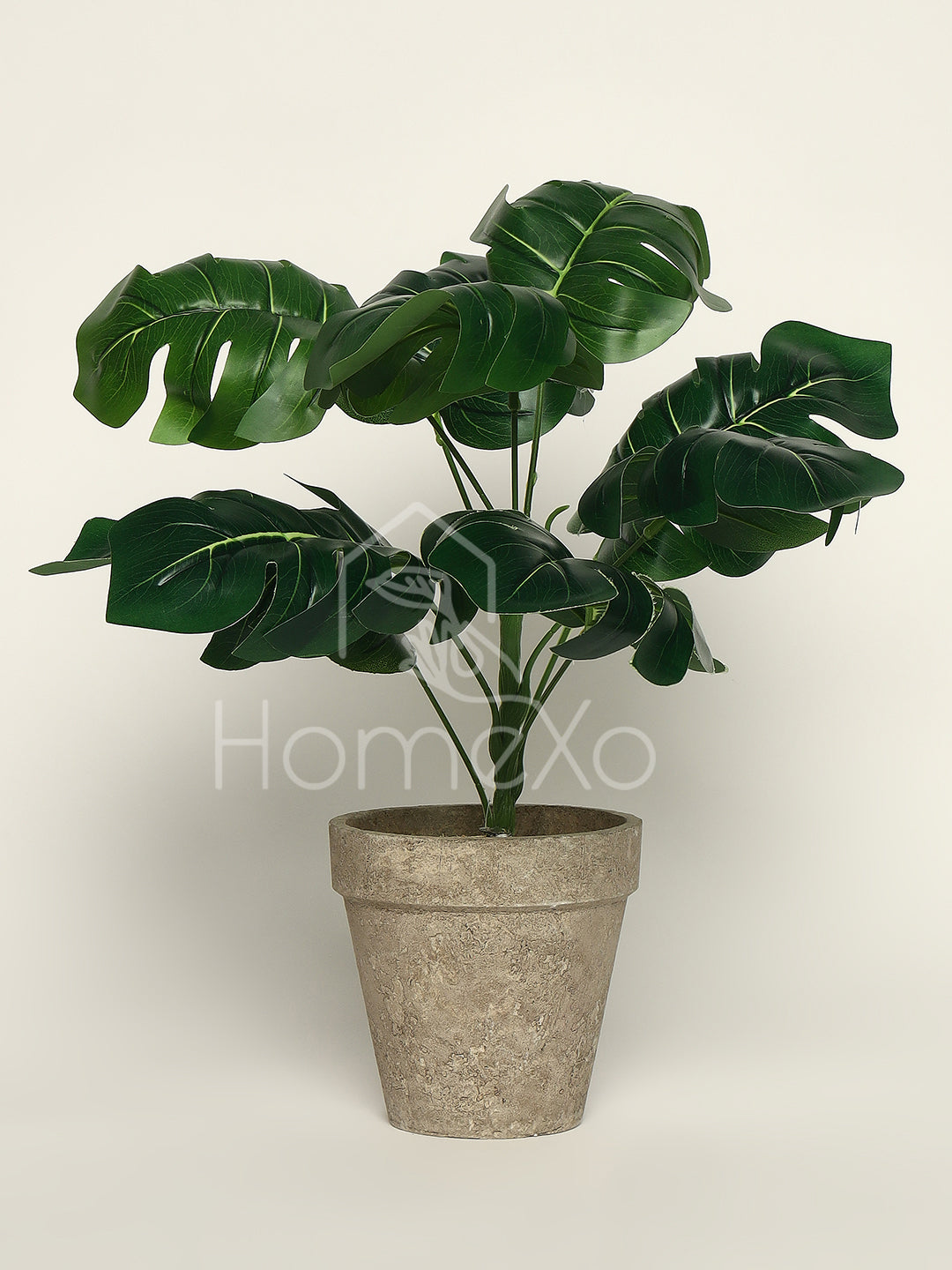 Artificial Green Monstera Plant With Stonepot