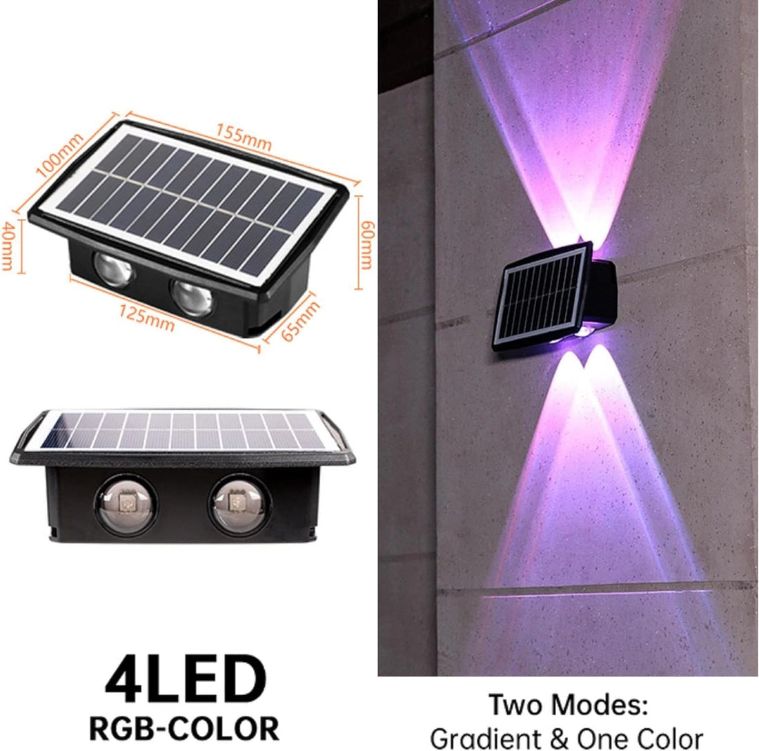 LED Solar Powered Wall Fence Light - Multicolor
