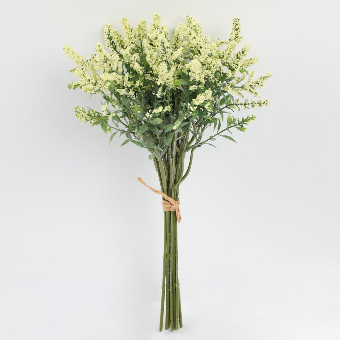 Real Touch Lavender Artificial Flower - Yellow (14 inch, Pack of 12, Flower Bunch)