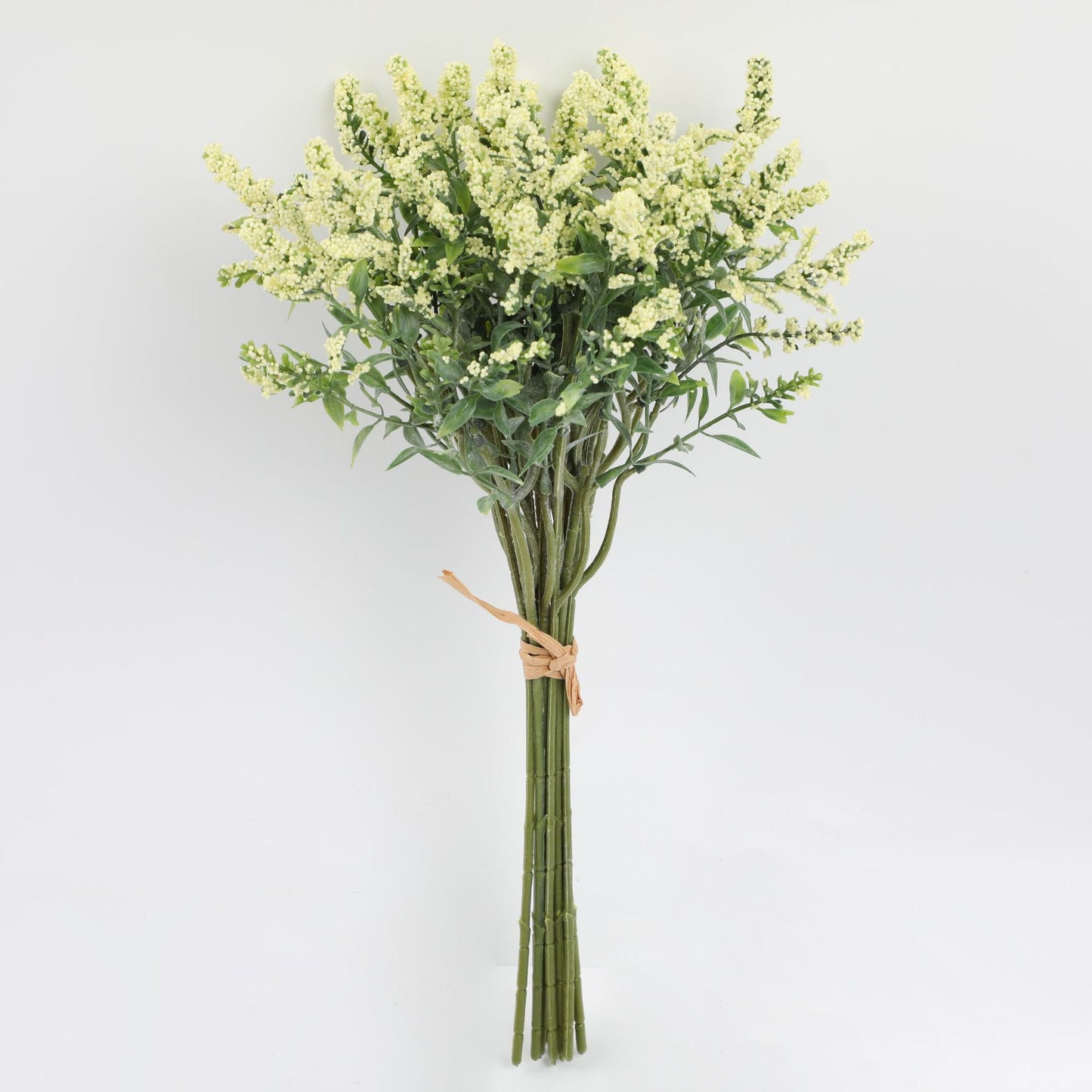 Real Touch Lavender Artificial Flower - Yellow (14 inch, Pack of 12, Flower Bunch)