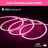 Xergy LED Neon Strip Lights 5Meter, IP67 Waterproof Neon Rope Light for Indoor Outdoor Home Decoration (Pink, 12V 2A Power Adapter Included)
