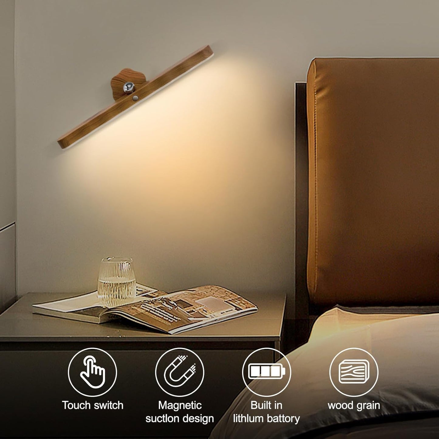 LED Vanity Makeup Mirror Light - Wood
