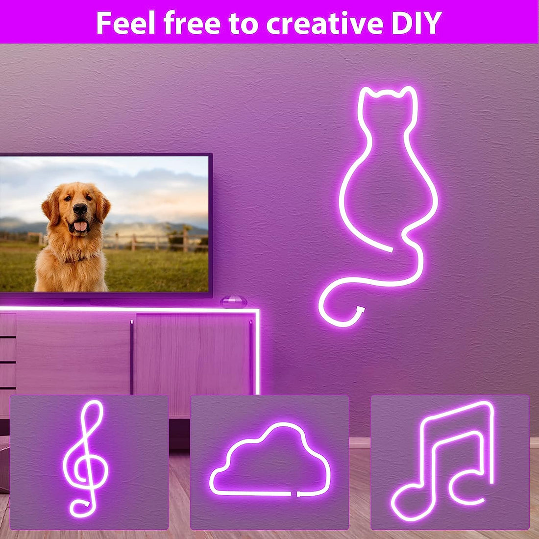 LED Neon Strip Lights - 5 Meter ( Purple )