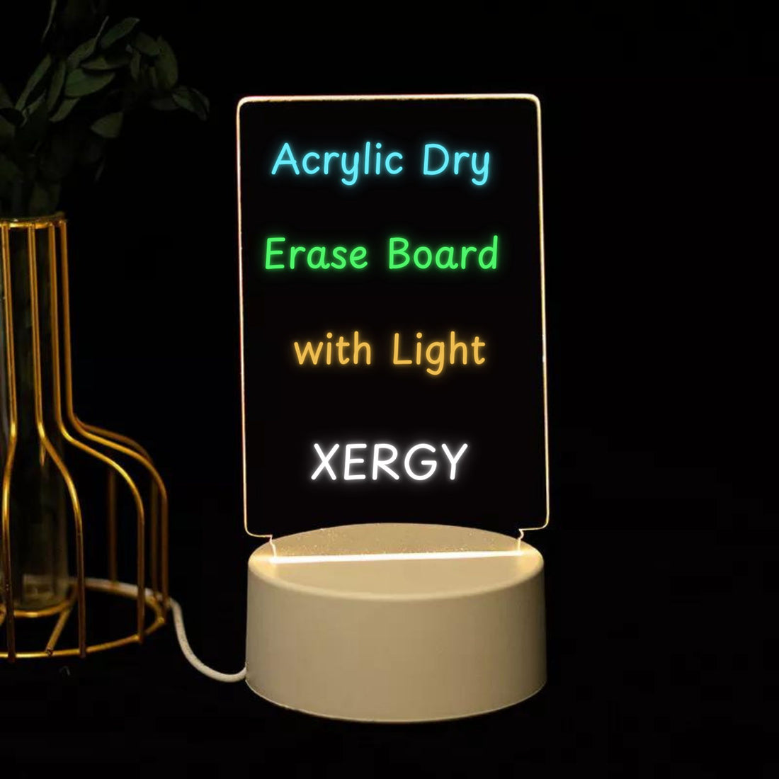 Acrylic Rectangle Writing Pad Table Lamp With Pen