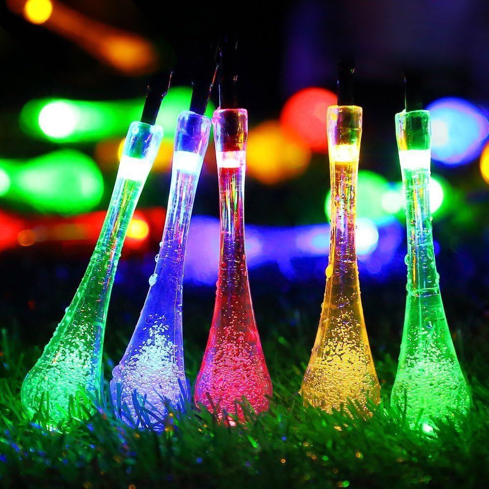 30 LED Waterdrop Design Solar Lights- 6 Mtr ( Multicolor )