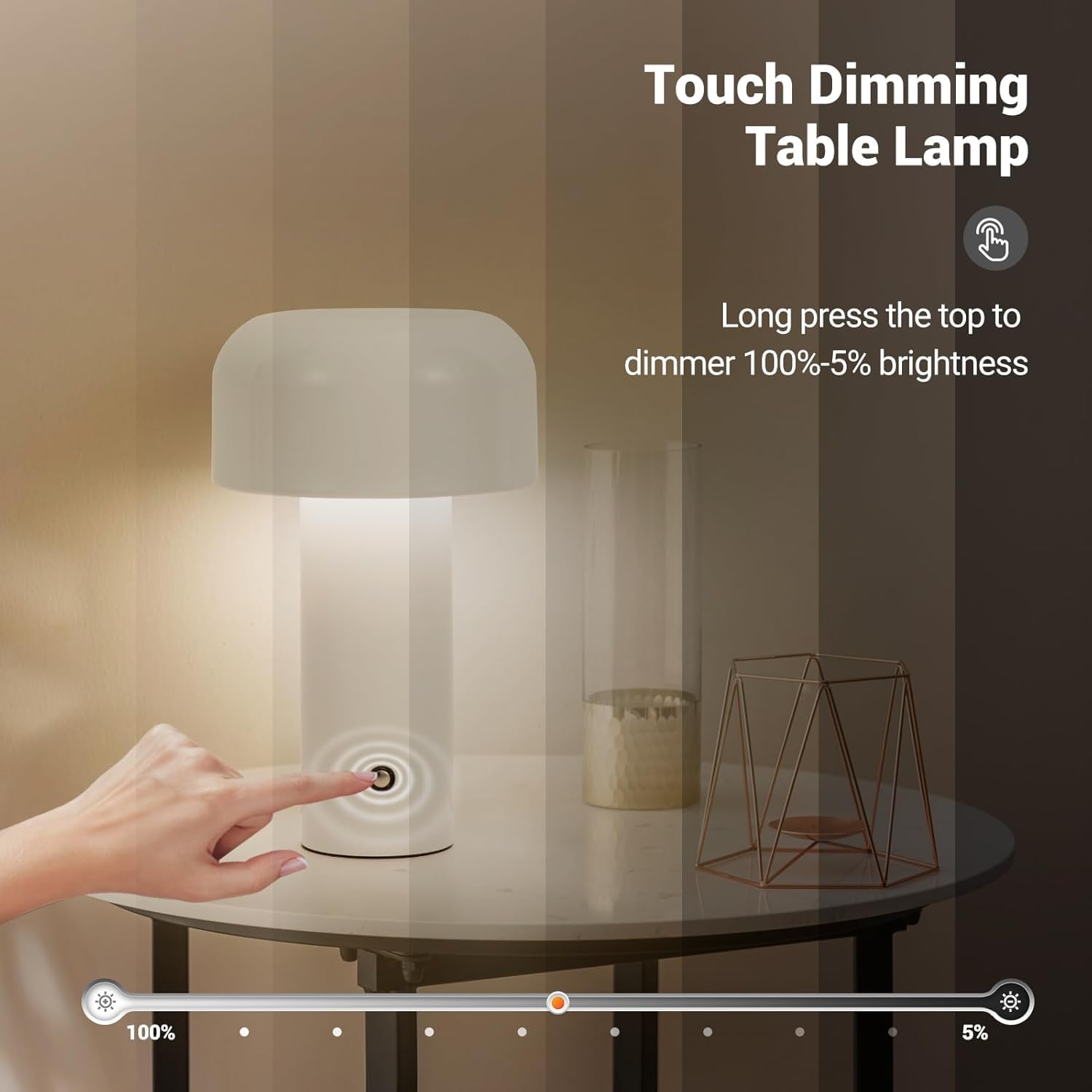 Cute Mushroom Table Lamp - White