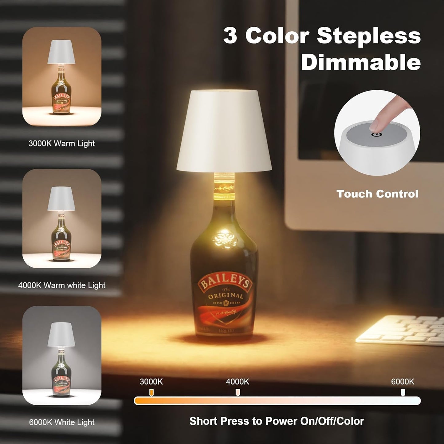 Wireless LED Bottle Lamp (Bottle Not Included) - White
