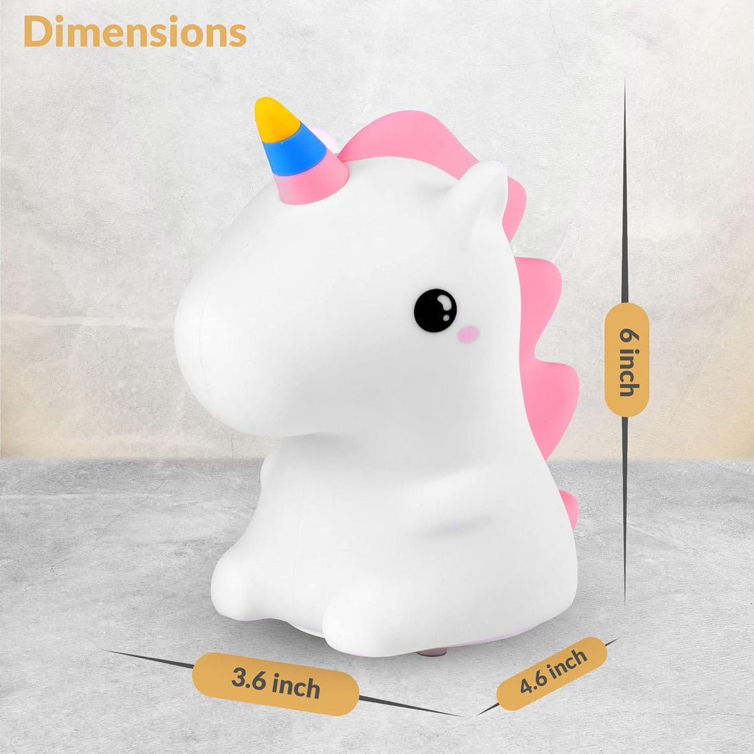 Soft Silicone Cute Unicorn Night Light- Multicolor
