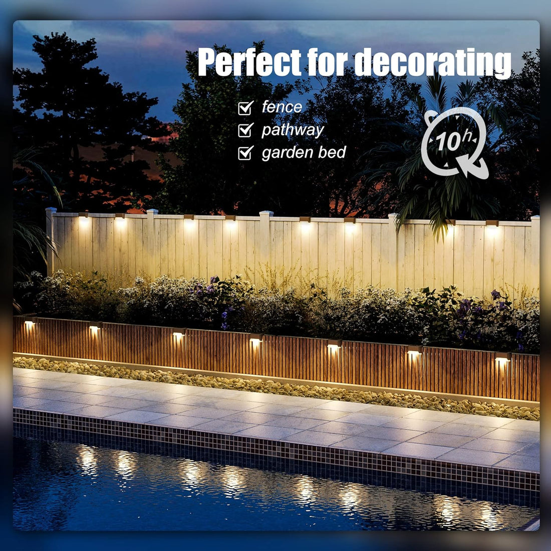 Solar Outdoor Deck Lights  - Warm White ( Pack of 4 )