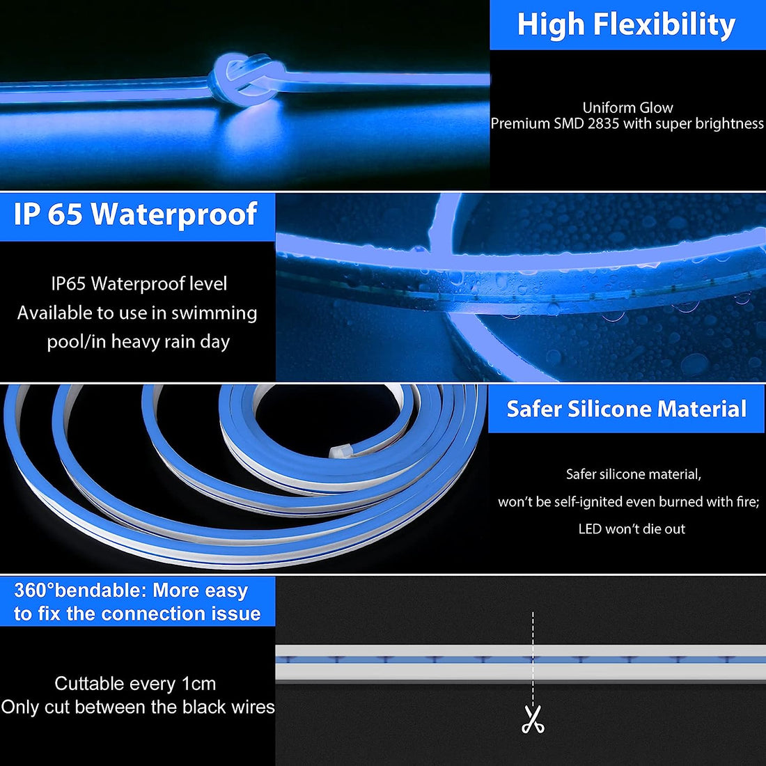 LED Neon Strip Lights - 5 Meter ( Blue )