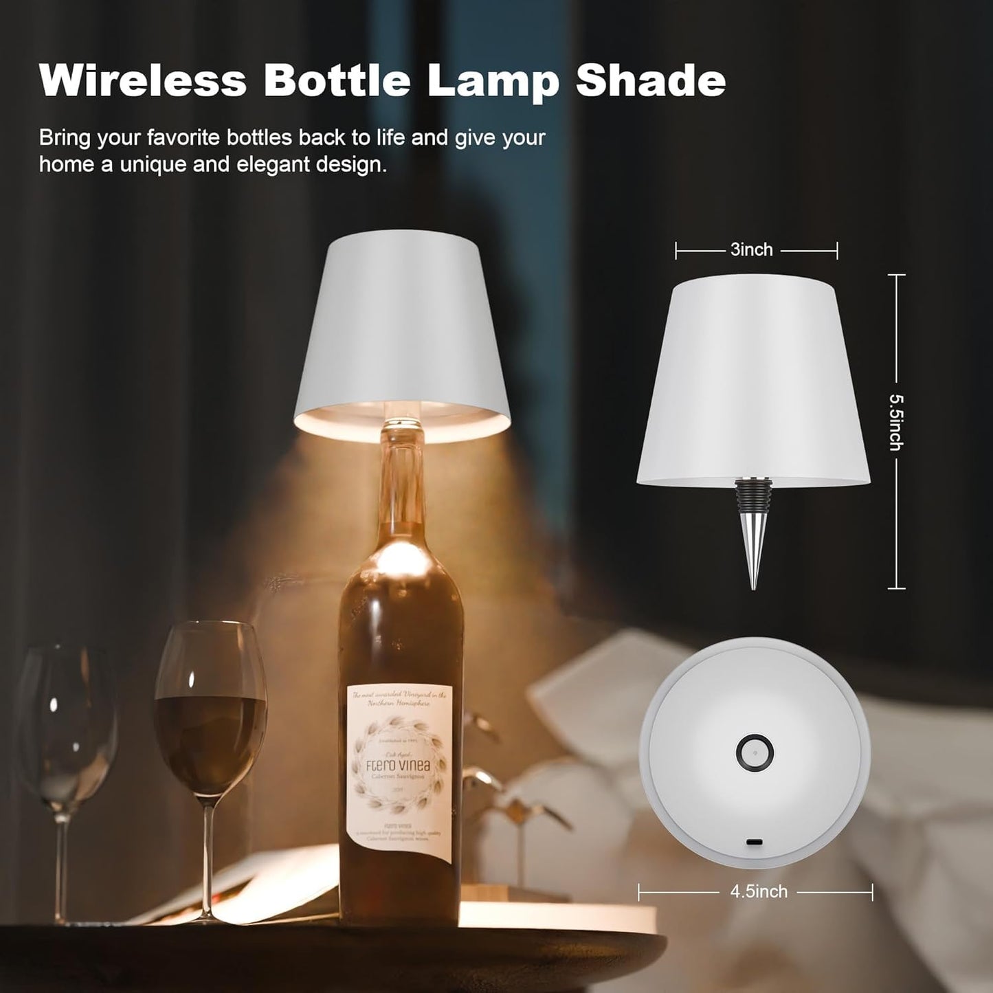 Wireless LED Bottle Lamp (Bottle Not Included) - White