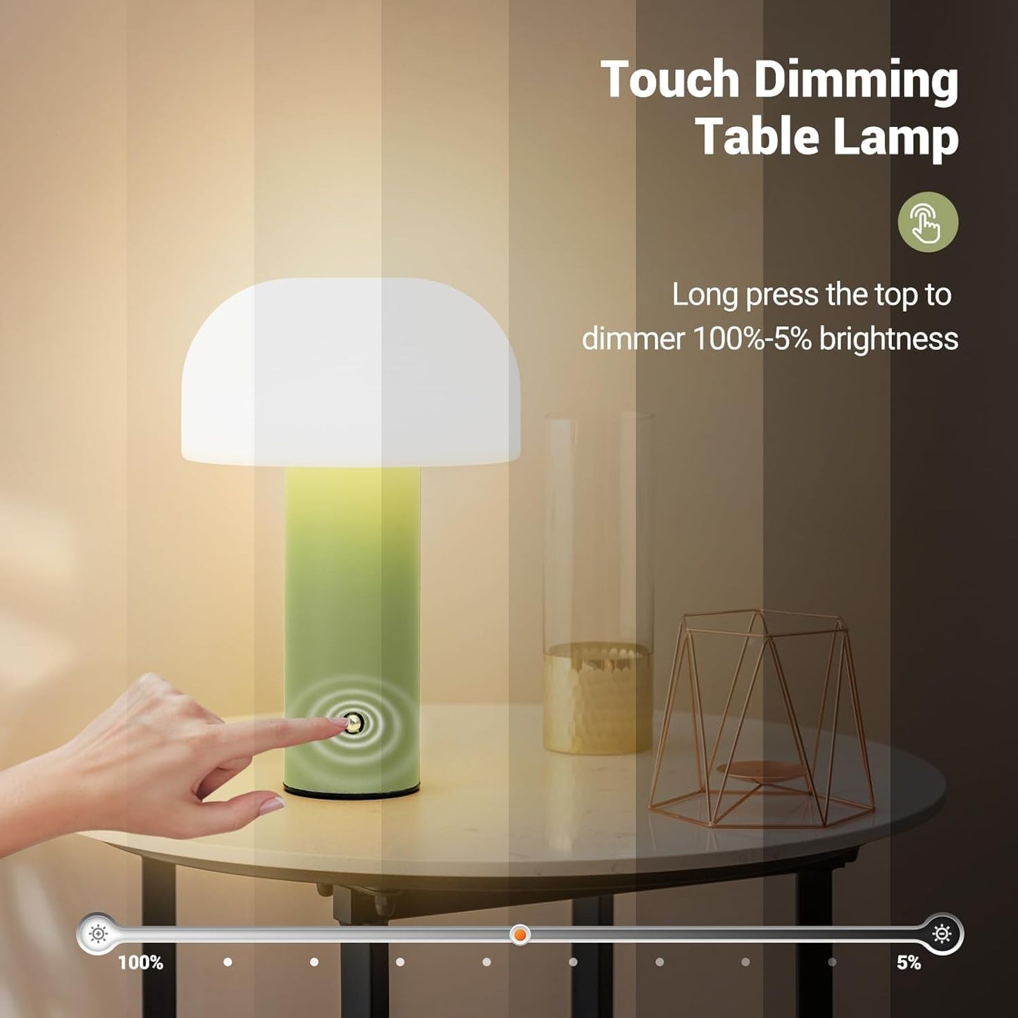 Cute Mushroom Shape Table Lamp - Green