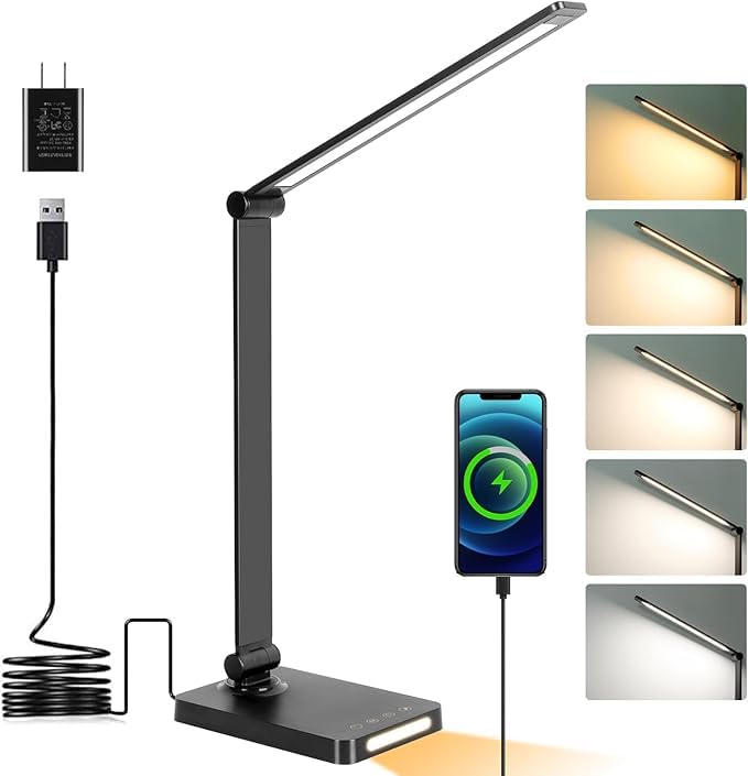 XERGY LED Desk Lamp with USB Charging Output