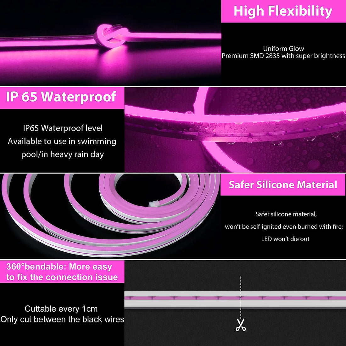 LED Neon Strip Lights - 5 Meter ( Pink )