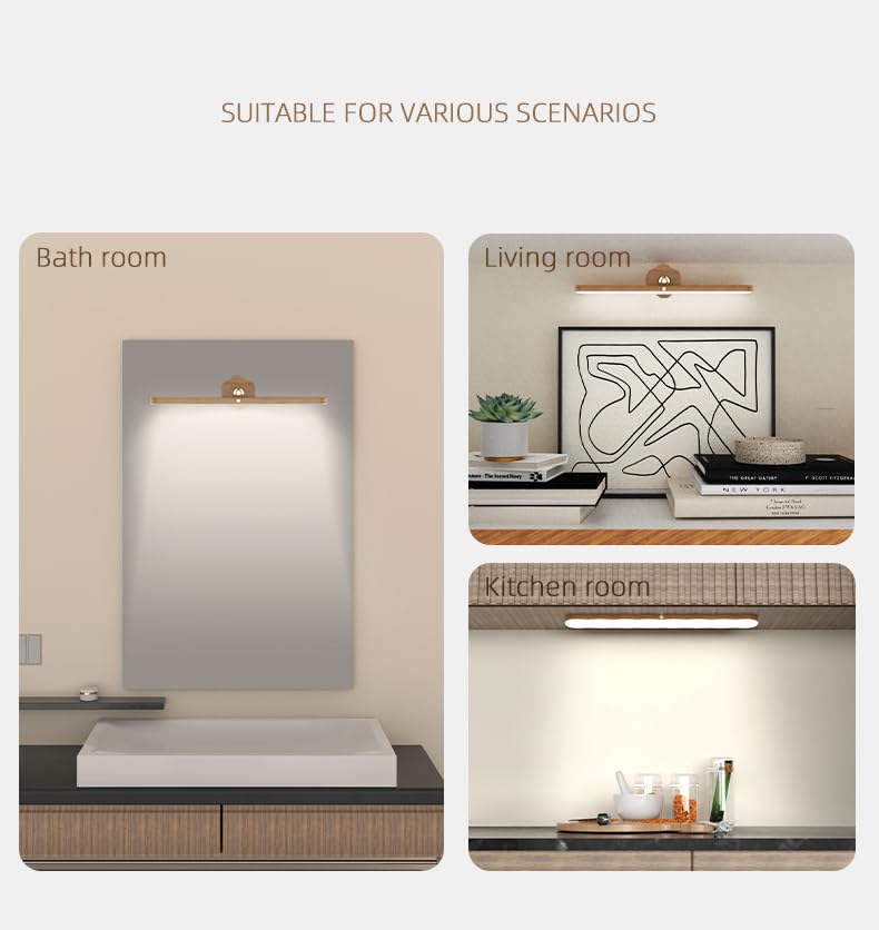 LED Vanity Makeup Mirror Light - Wood