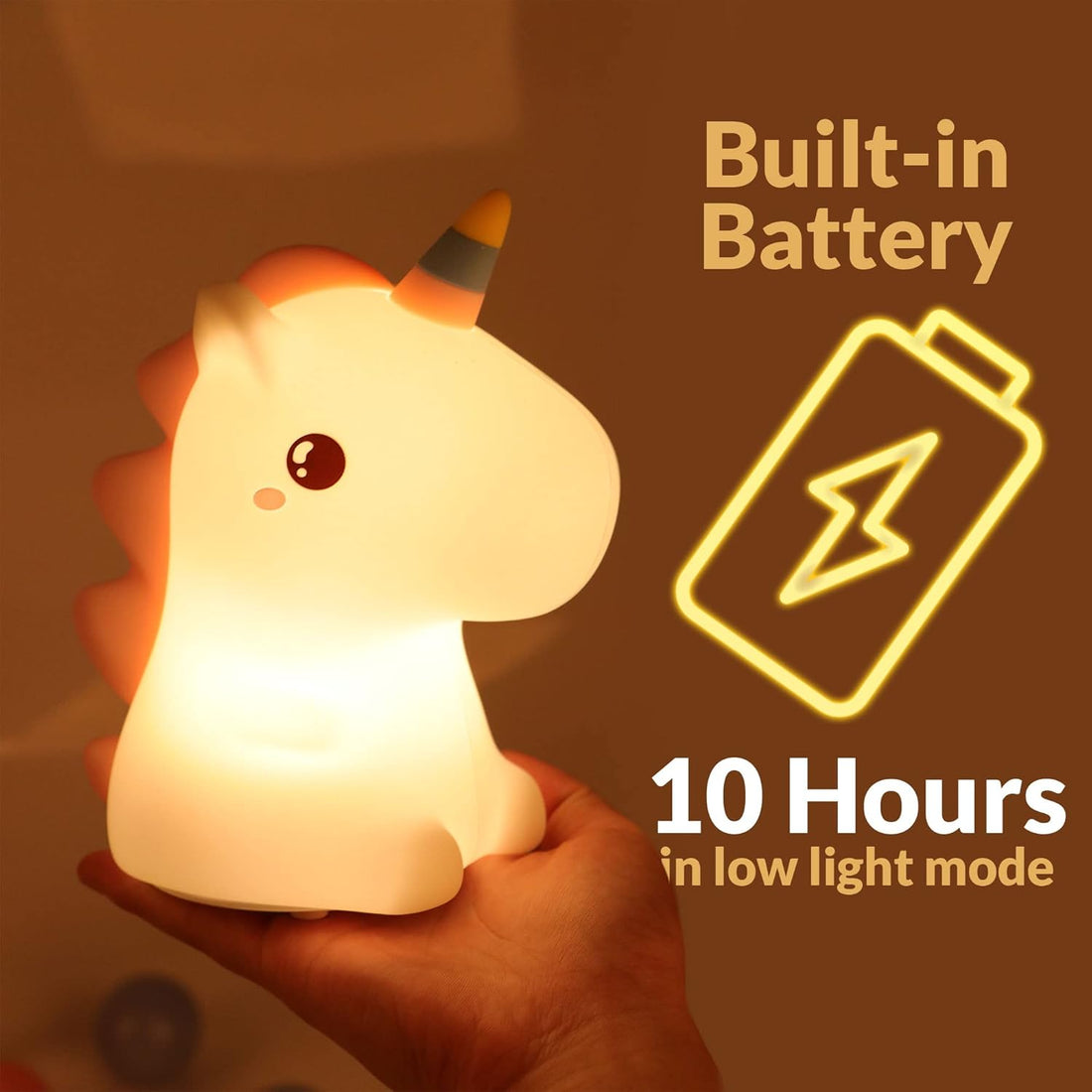 Soft Silicone Cute Unicorn Night Light- Multicolor