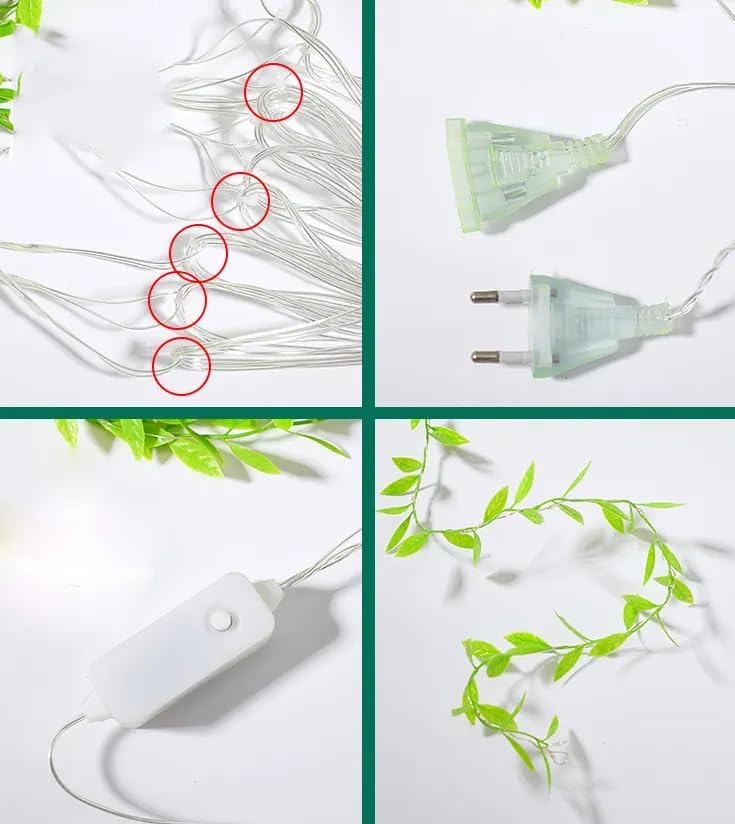 Artificial Vine Leaf LED Fairy String Light - 3 Mtr ( Warm White )