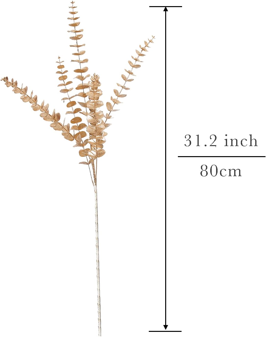 Artificial Golden Eucalyptus Leaves For Decoration (31.2 inch, Pack of 3, Flower Bunch)