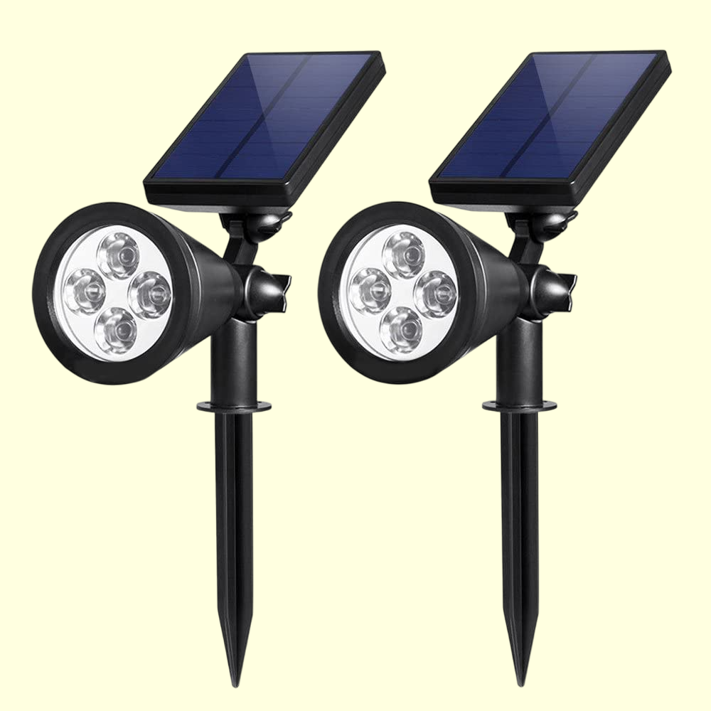 Solar Spotlights Outdoor Lights - Cool White (Pack of 2)