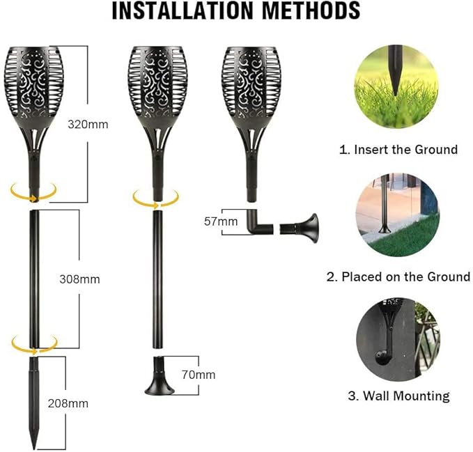 Solar Flame Flickering Torch Light
