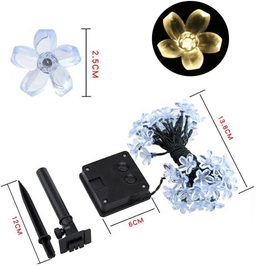 30 LED Solar Powered Silicon Flower Fairy String Lights ( 6 Mtr )