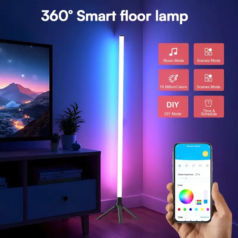 360° RGBIC LED Floor Ambient Lamp (5V, USB Powered)