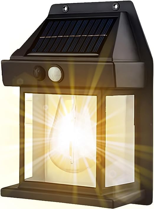 Solar Exterior Outdoor Wall LED Lamp With Motion Sensor ( Black )