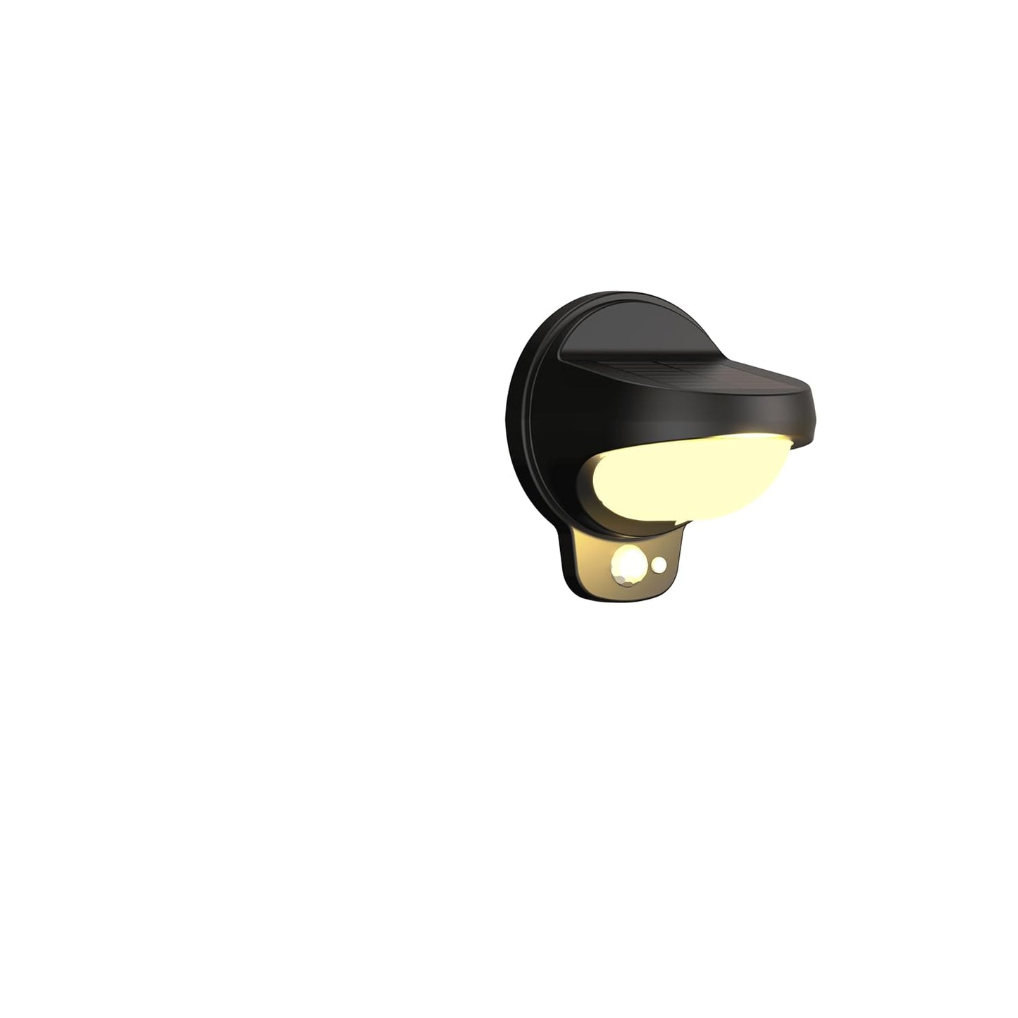 Modern Black Outdoor Solar Wall Light With Motion Sensor ( Oval )