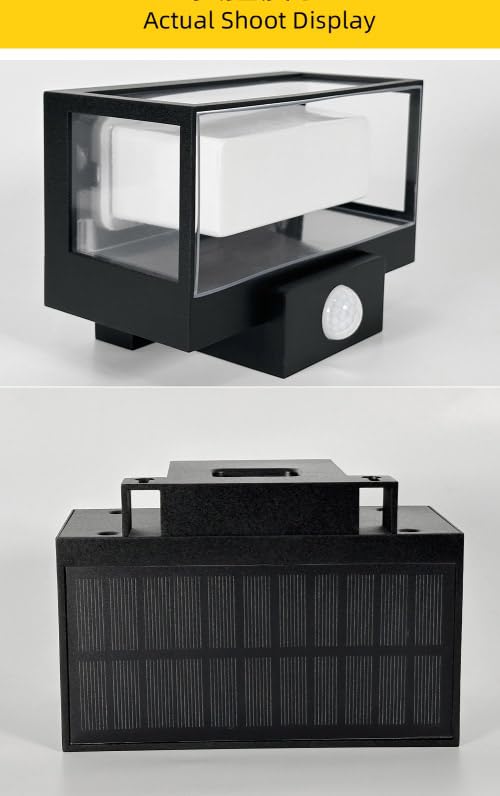 Modern Black Outdoor Solar Wall Light with Motion Sensor ( Box )