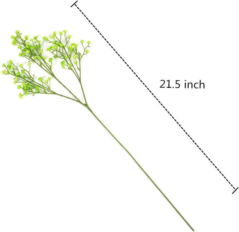 Artificial Baby Breath Real Touch Flower - Green (21.5 inch , Pack of 4, Flower Bunch)
