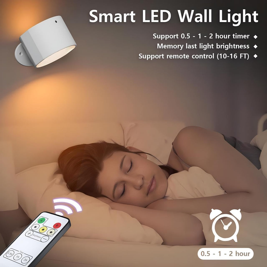 Wall Lamp With Remote - White