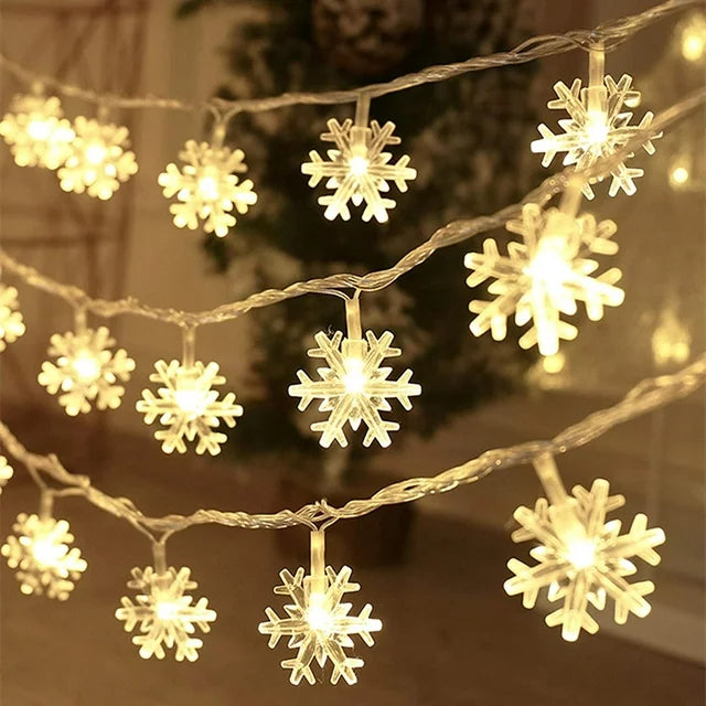 16 LED Snow LED String Fairy Lights - 3 Mtr ( Warm White )