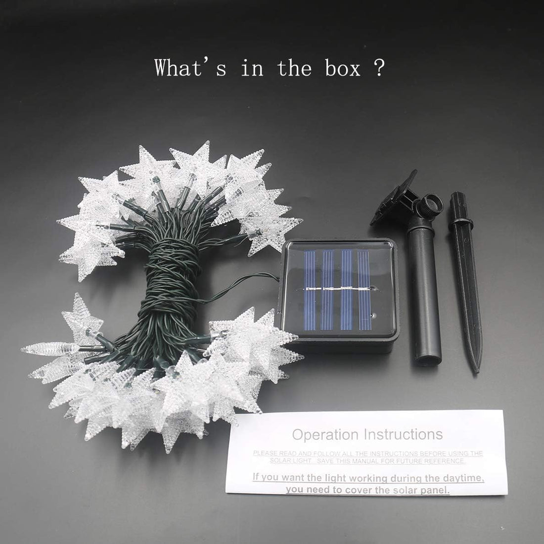 Solar Powered 30 Led Star Twinkle String Lights ( 6.35 m Warm White)