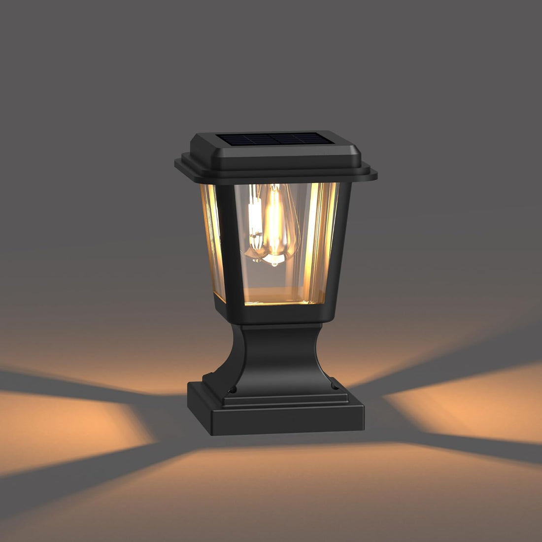 Solar Powered Pillar Lights With Pier Mount Base