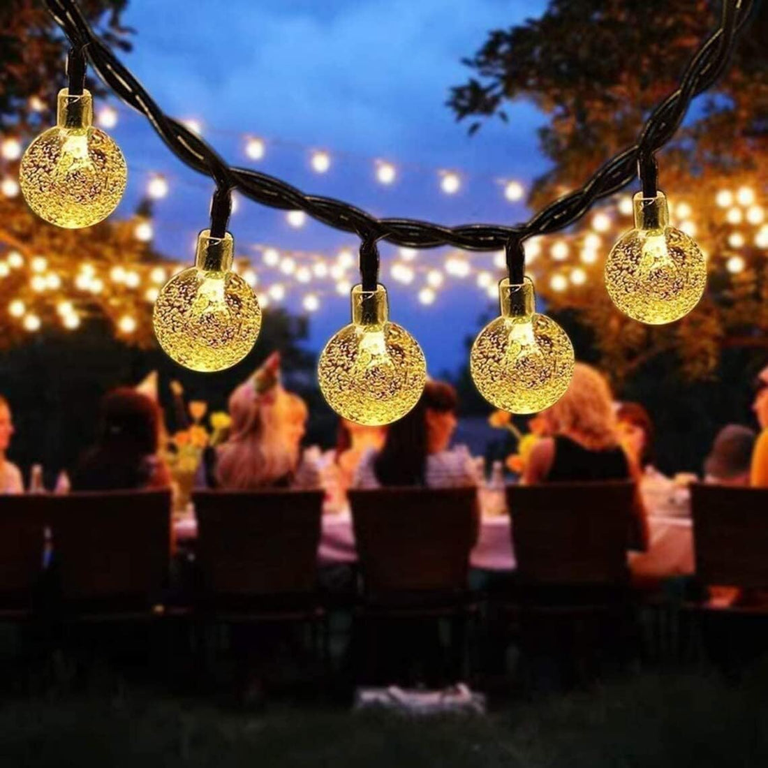 30LED 8 mode Crystal Globe Solar String Lights 6.35 Meter (Warm White)