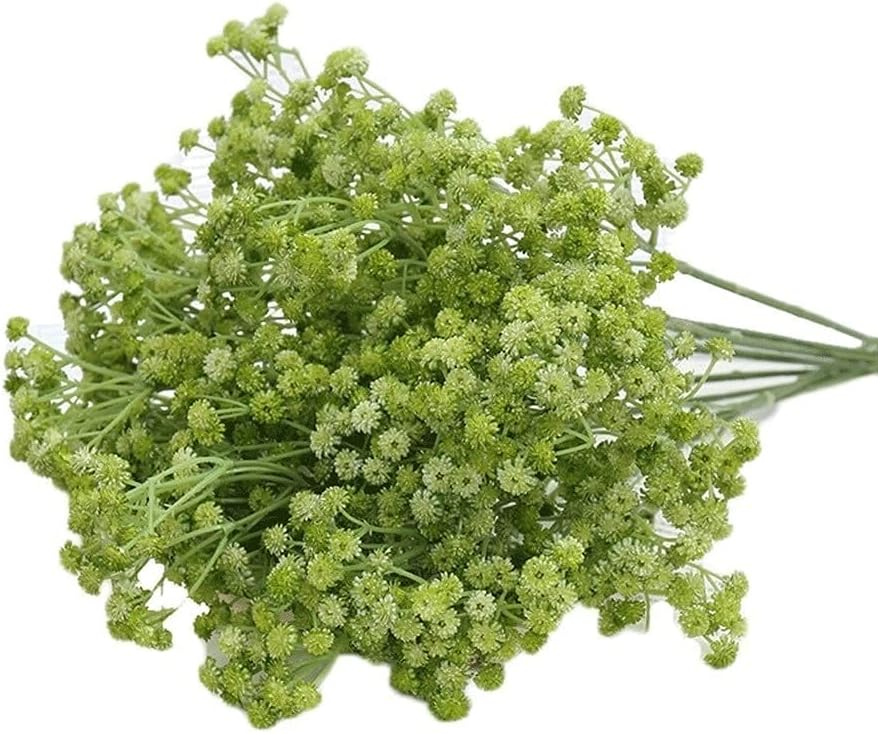 Artificial Baby Breath Real Touch Flower - Green (21.5 inch , Pack of 4, Flower Bunch)
