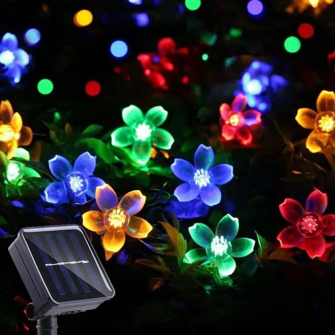 30 LED Solar Powered Silicon Flower Fairy String Lights ( 6 Mtr )