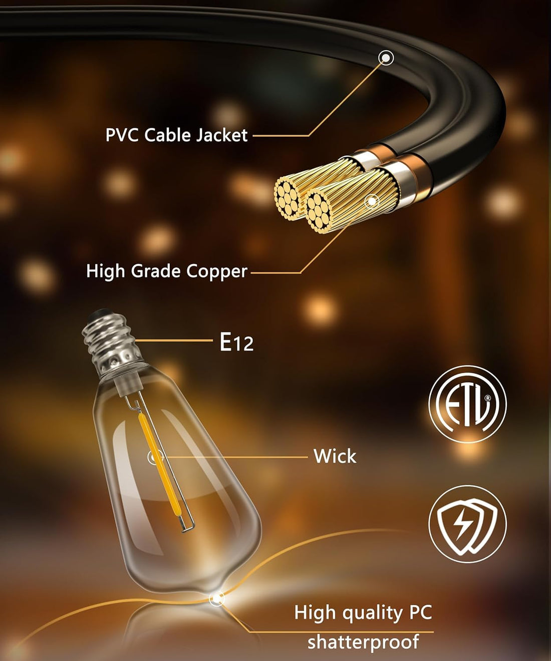 21 LEDs Decorative String Light- 6 m (Warm White)