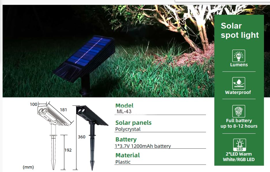 Solar Powered Outdoor LED Garden Courtyard Light