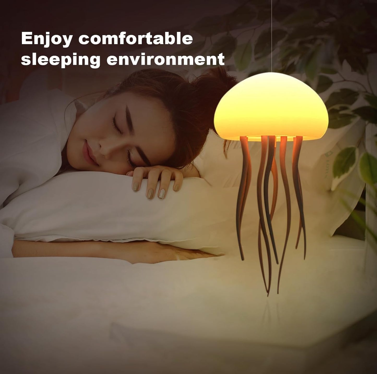 LED Cute Jellyfish (Hanging + Base) Night Lamp (22 CM)