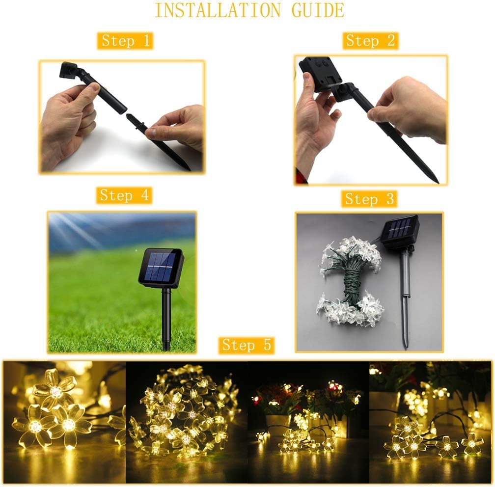 30 LED Solar Powered Silicon Flower Fairy String Lights ( 6 Mtr )