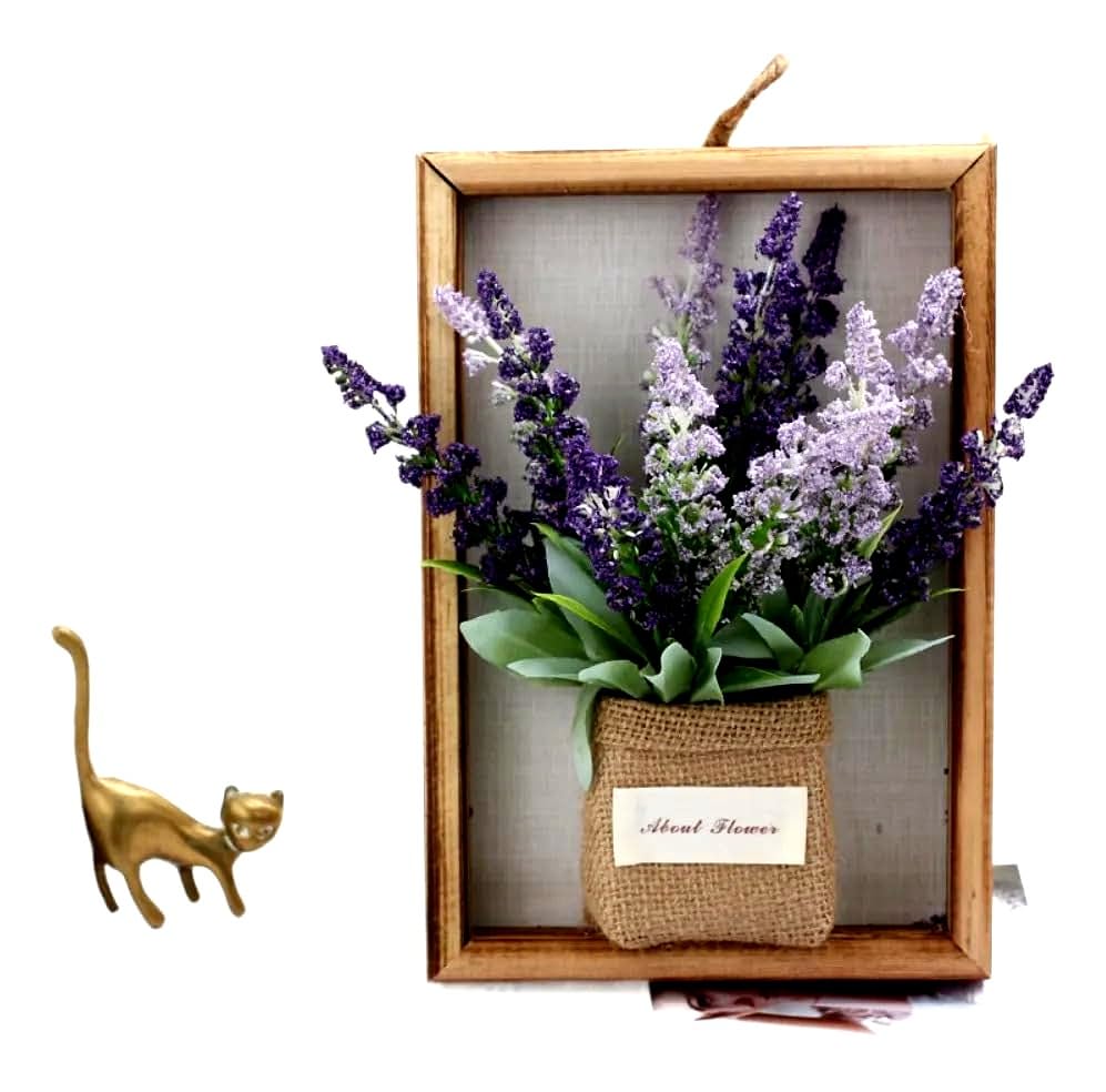 Artificial Lavender Wall Hanging Flower Frame
