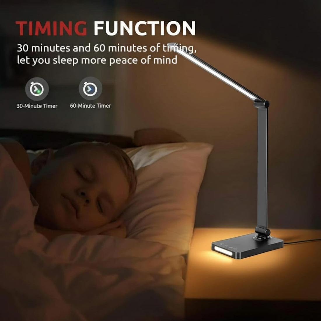 XERGY LED Desk Lamp with USB Charging Output
