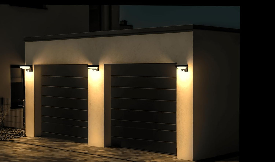 Modern Black Outdoor Solar Wall Light with Motion Sensor ( Round )