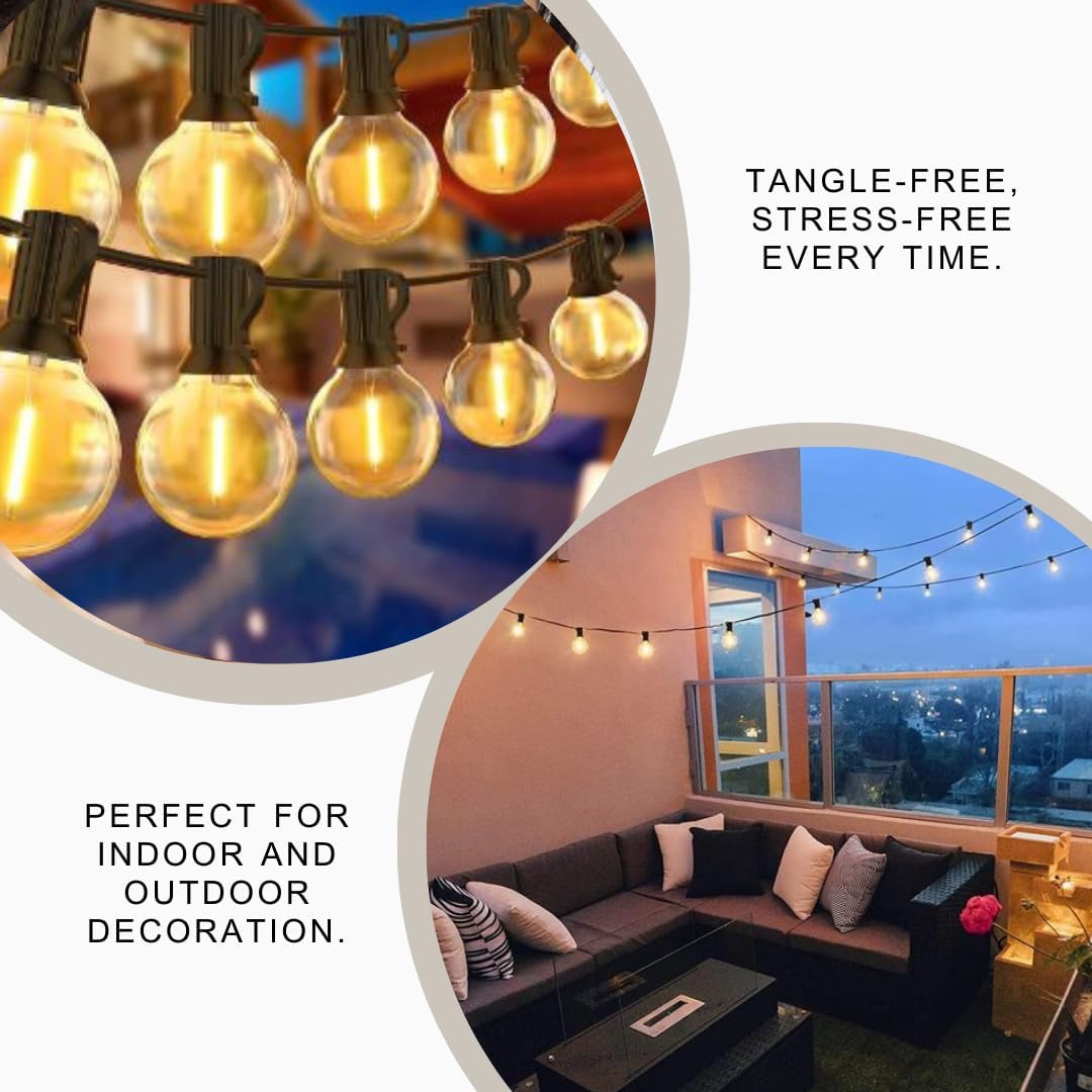 50 LEDs Bulb String Lights For Decoration (15.24 m) - Warm White