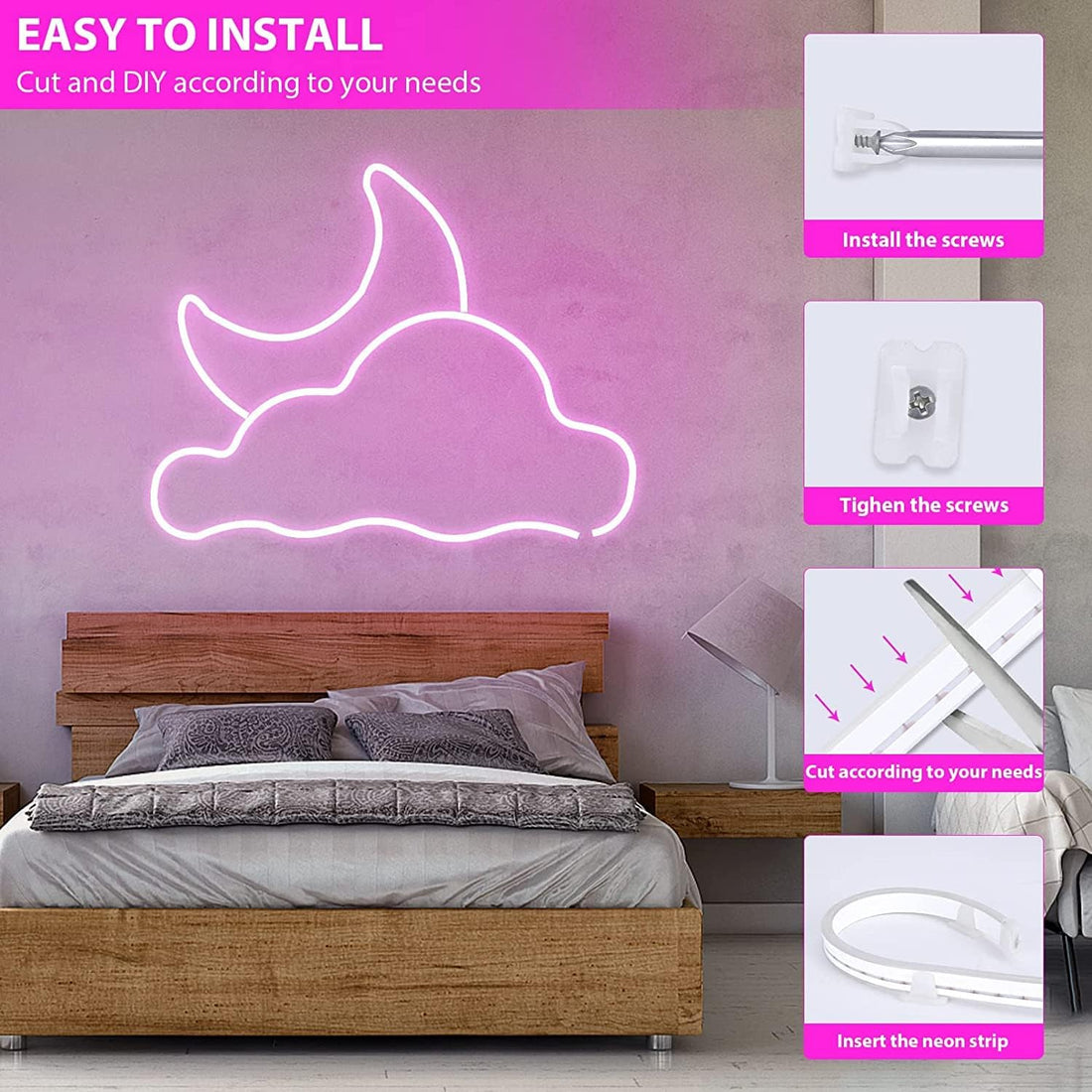 LED Neon Strip Lights - 5 Meter ( Pink )